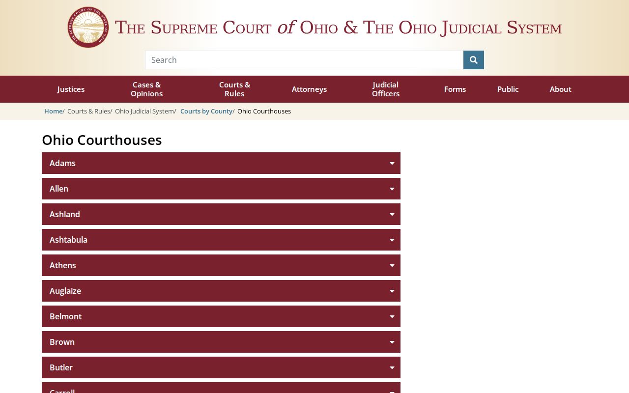 Brown County case search reference showing the historic courthouse