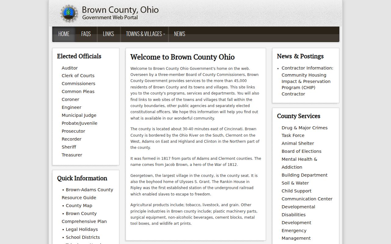 Brown County court docket county government source page
