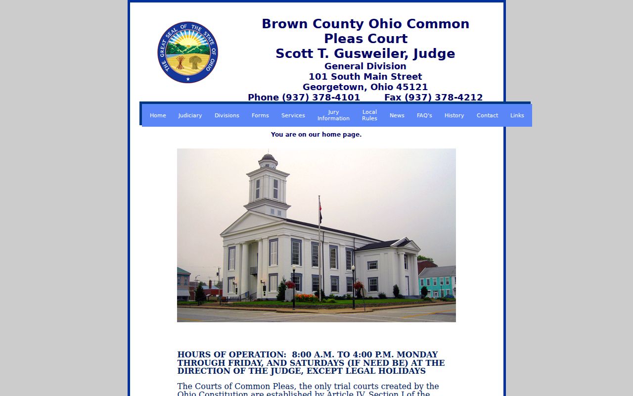 Brown County court docket Common Pleas court homepage